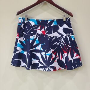 Chaps Sport Womens Skort Size 6 Multicolor Geometric USA Patriotic Lightweight